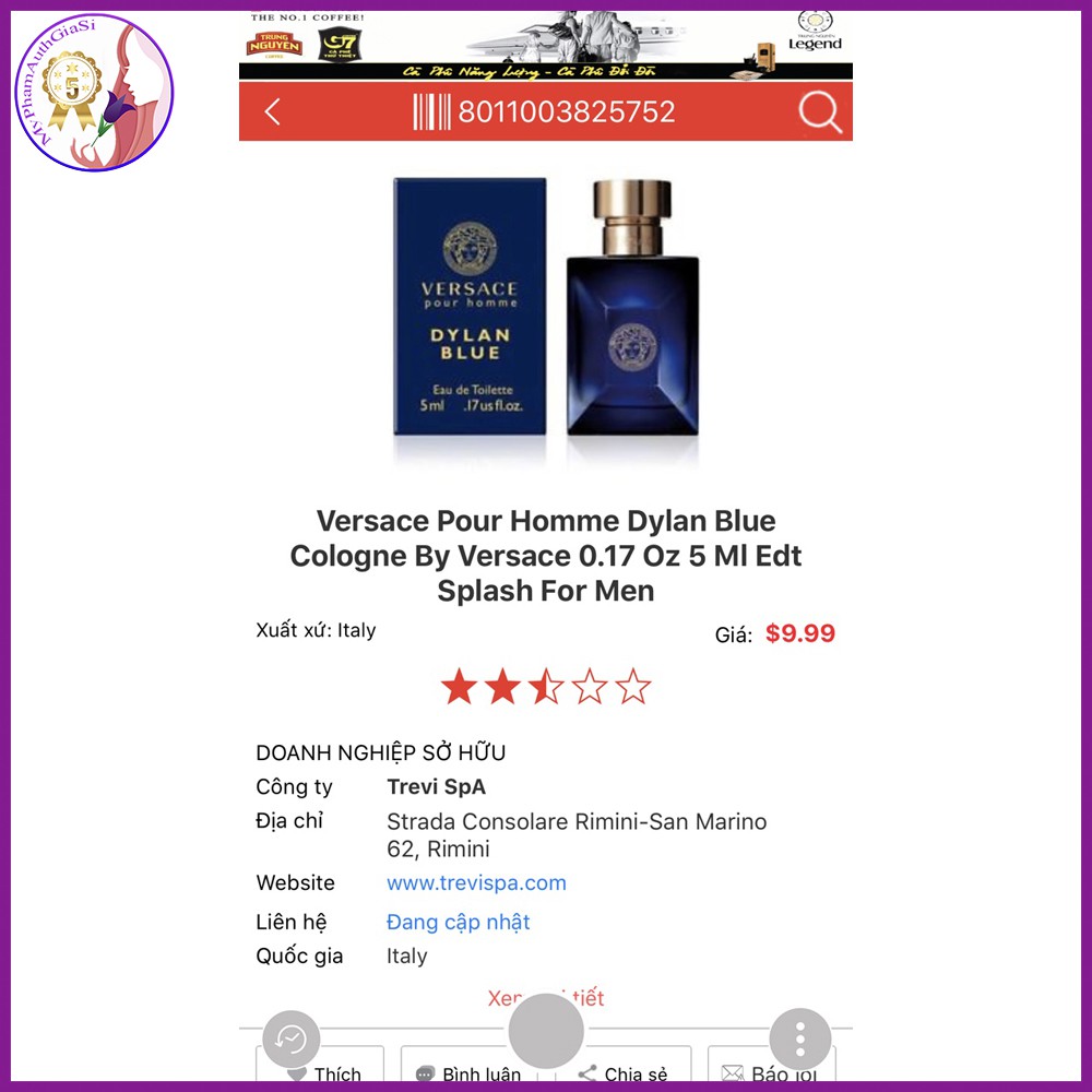 NƯỚC HOA MINI VERSACE DYLAN BLUE 5ML EDT | BigBuy360 - bigbuy360.vn