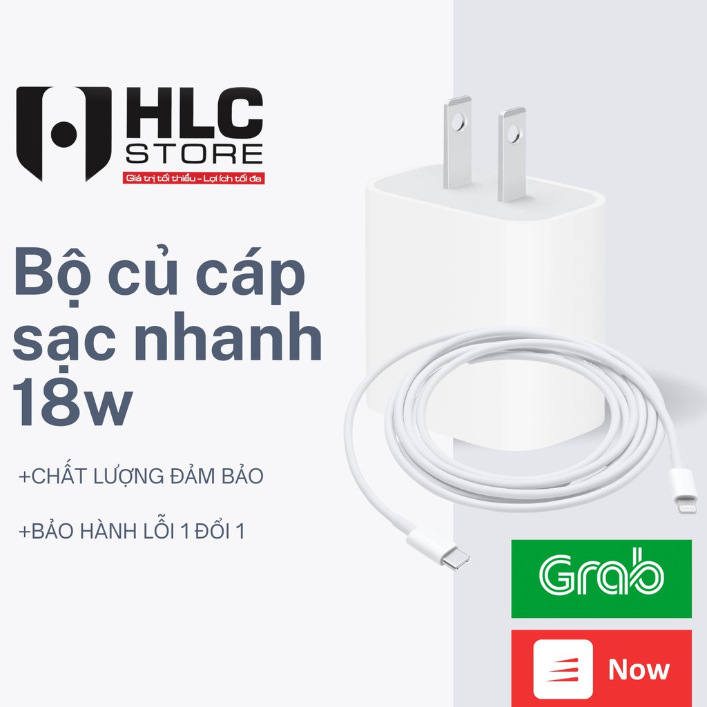 [Hàng Xịn] Bộ Sạc Nhanh iPhone 18W. Cáp Sạc Nhanh USB-C To Lightning Phù Hợp Với Máy 8/8P/X/XS/11/11Pro/12/12 Pro Max