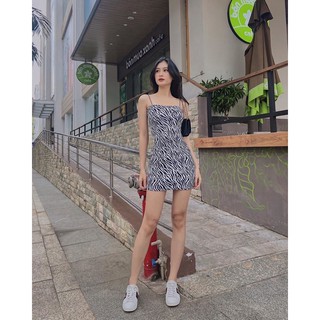Đầm Nhung Hoạ Tiết