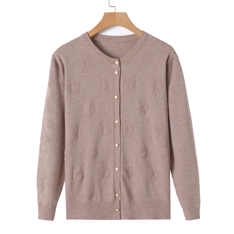 Áo khoác len Cardigan thời trang xuân thu cho phụ nữ trung niên 40 tuổi 50