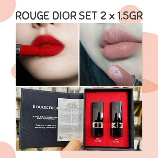  MINI - Set son Dior Rouge Couture Colour gồm 999 và 100 velvet kèm box chung 