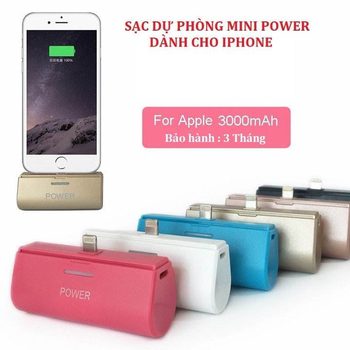 [🔥Sale Tuyệt Đỉnh🔥] Sạc Dự Phòng Mini Cho Iphone Power 3000mAh