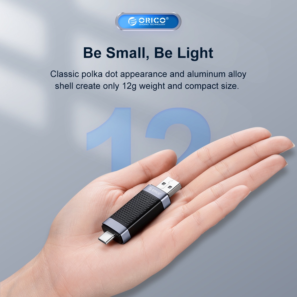 Đầu đọc thẻ nhớ thông minh ORICO CD2D type C USB 3.0 SDXC SDHC MMC cho máy tính bàn/laptop