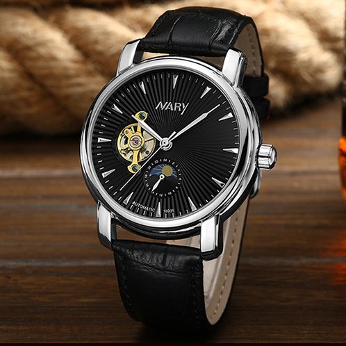 Đồng hồ nam cơ Automatic NARY dây da sang trong - NARY5 FD