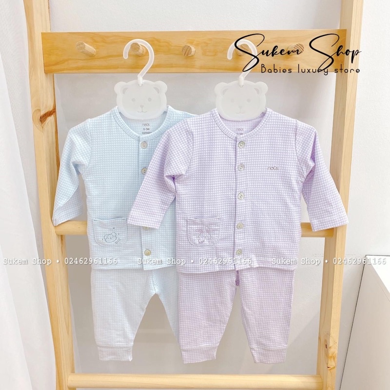 (Nhùn nhùn)Bộ quần áo Newborn dài tay cho bé sơ sinh chất liệu Petit chính hãng Nous