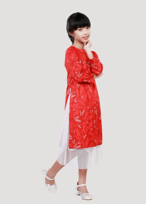 Áo dài yêu thương bé gái ADG037 Jadiny