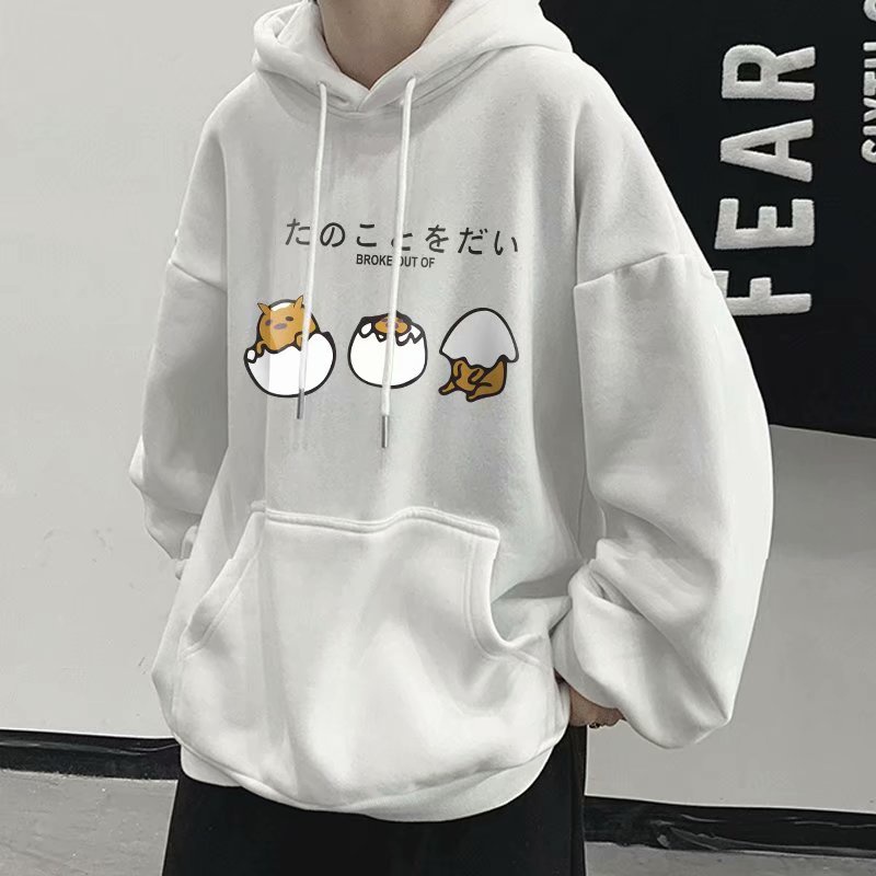 Áo hoodie dáng rộng họa tiết graffiti phong cách Nhật Bản 5 màu thời trang cho nam