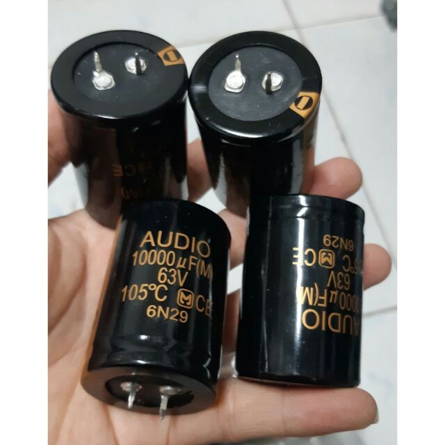 Tụ 10000mf/63v audio tốt ( giá 1 cặp 85k )