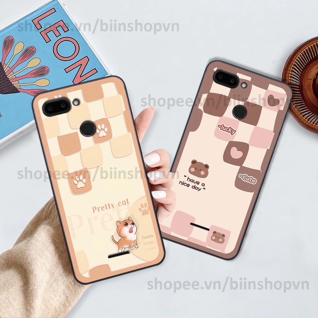 Ốp Xiaomi Redmi 6 caro trái tim nhiều màu sắc, đầy cá tính, khẳng định phong cách