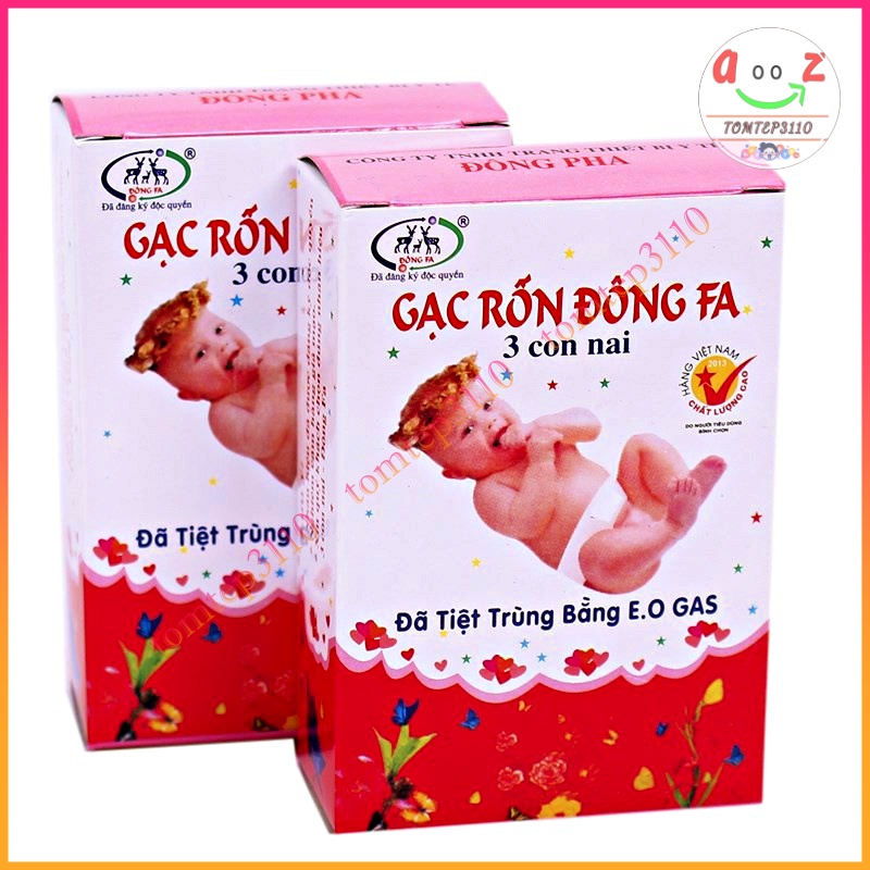 Gạc Rốn Đông Fa - Băng Quấn Rốn Đông Pha Cho Bé Sơ Sinh Hộp 3 Gói