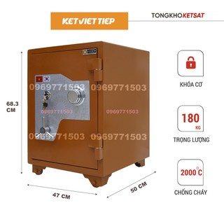 Két sắt 🥰 freeship 🥰 két sắt khóa cơ - két sắt chống cháy ciêu cường kvtsc1858 khóa cơ bảo hành 5 năm - két sắt gia đình