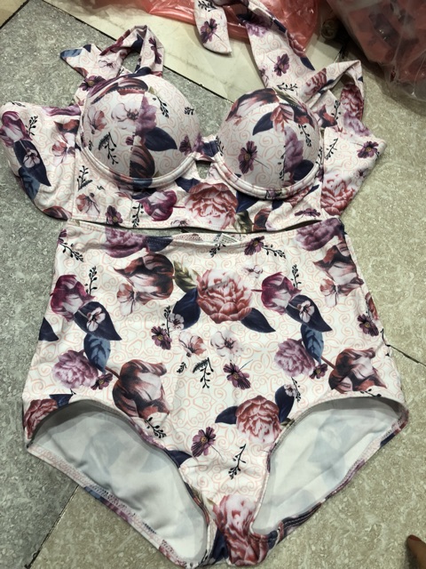 bộ bikini đi biển cao cấp hoa cup ngực (tặng kèm phụ kiện), ko có choàng | BigBuy360 - bigbuy360.vn