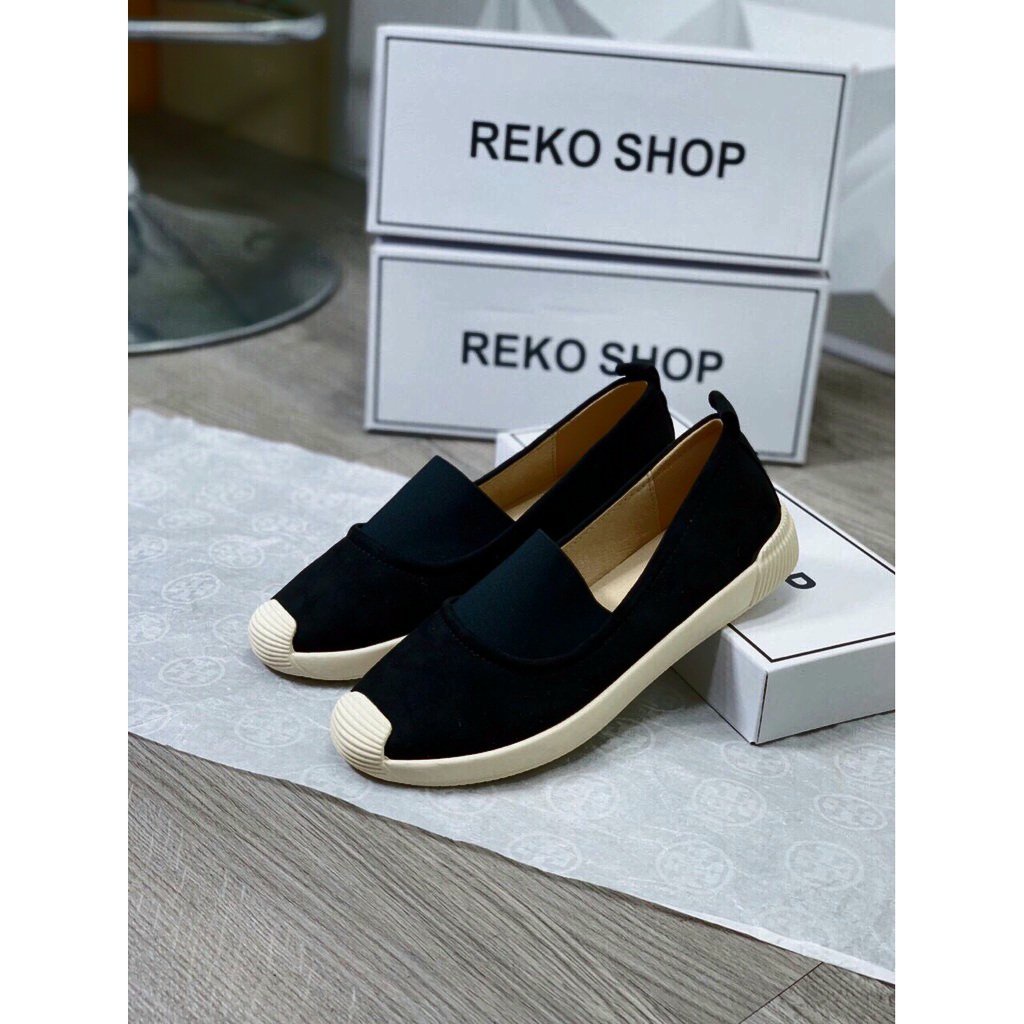 Giày nữ bata nhung cổ chun- giày slip on nhung cổ chun