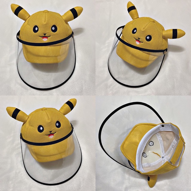 Nón chống dịch PIKACHU cho bé trai/ bé gái sơ sinh đến 1.5 tuổi kèm kính bảo hộ tháo rời an toàn cho bé