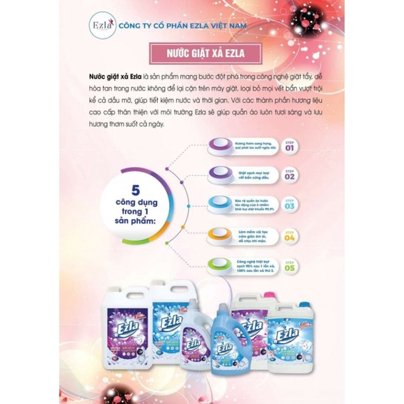 NƯỚC GIẶT XẢ KHỬ MÙI EZLA THƠM BỀN LÂU SIÊU ĐẬM ĐẶC / 3,5Kg đánh bay mùi hôi khó chịu kể cả trong ngày mưa