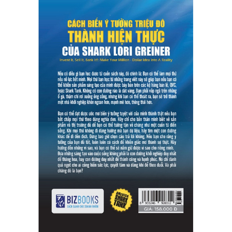 Sách - Cách Biến Ý Tưởng Triệu Đô Thành Hiện Thực Của Shark Lori Greiner Mcbooks