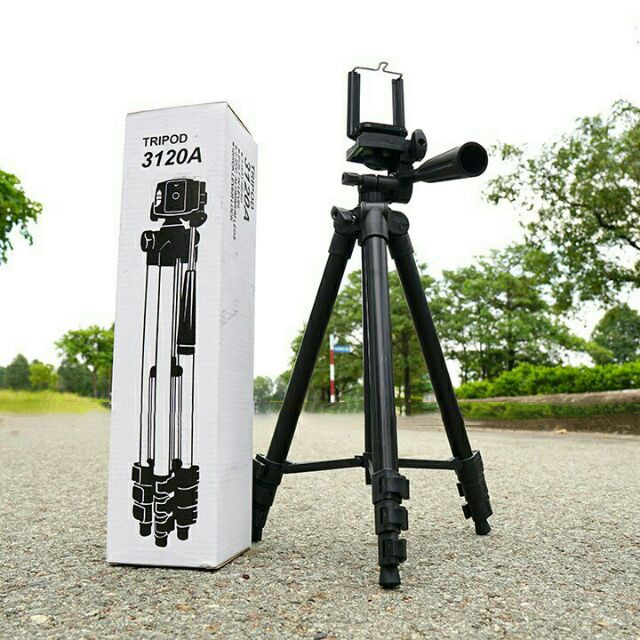 Chân đế chụp ảnh, quay video, chụp hình, livetream Tripod 3120A Tặng Kèm Đầu Kẹp Điện Thoại