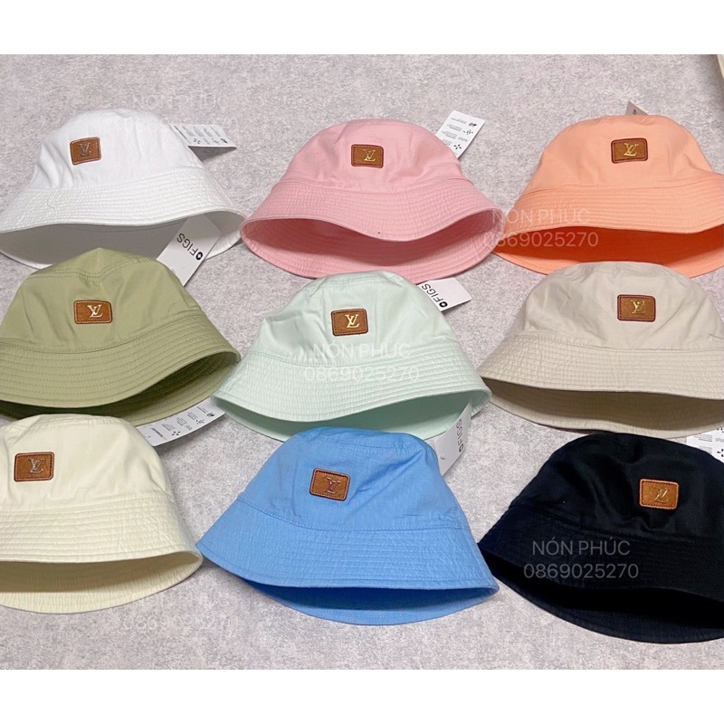 MŨ VÀNH KAKI CỤP 2 MẶT LOGO DẠ LV NAM NỮ