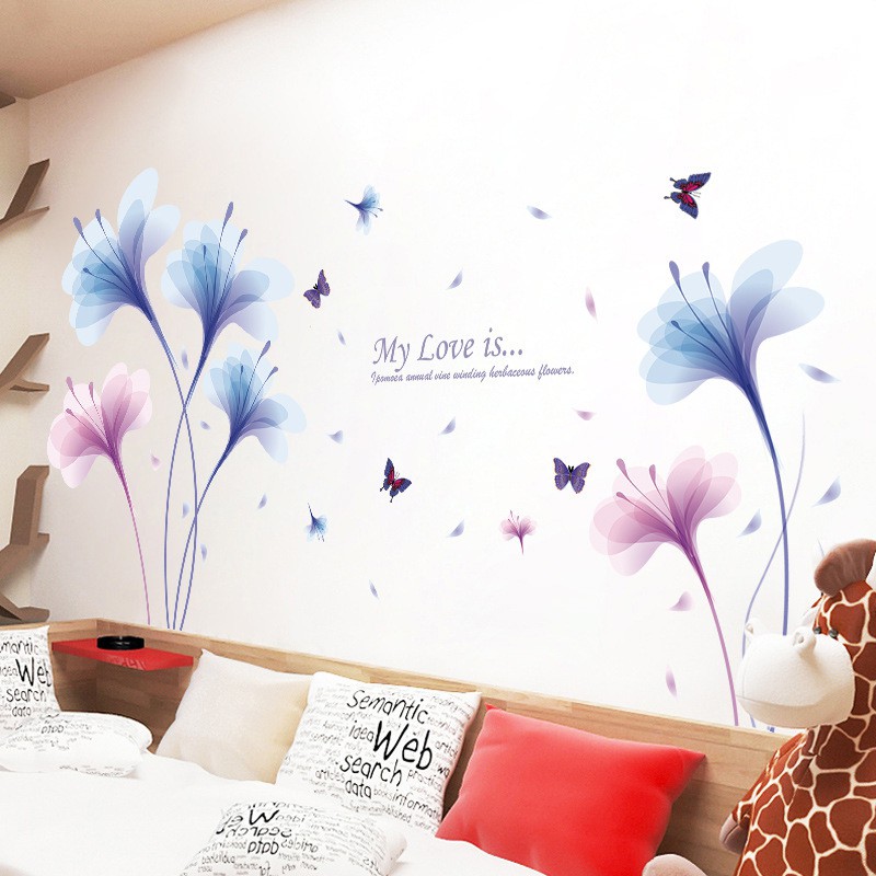 Decal giấy dán tường - My love is- flowerdecal