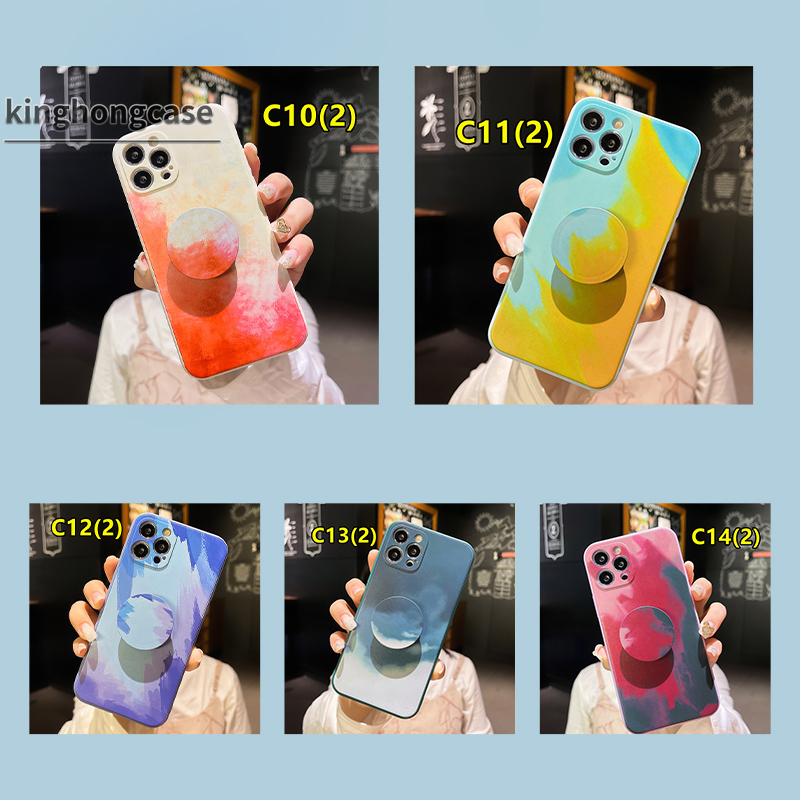 Ốp điện thoại TPU mềm viền thẳng màu nước bảo vệ camera cho iPhone 7 11 pro max 12 mini 12 Pro Max X XR 6 6S 7 8 XS XS