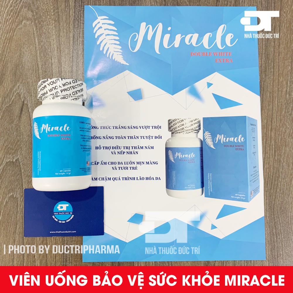 Viên uống MIRACLE 60 viên. Hỗ trợ giảm nám, tăng sắc tố, tăng cường độ ẩm giúp da săn chắc