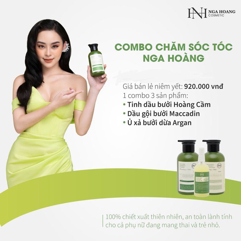 DẦU GỘI BƯỞI NGA HOÀNG +TINH DẦU BƯỞI NGA HOÀNG + GEL Ủ BƯỞI NGA HOÀNG - Giảm Rụng tóc hiệu quả, mọc tóc, dưỡng tóc