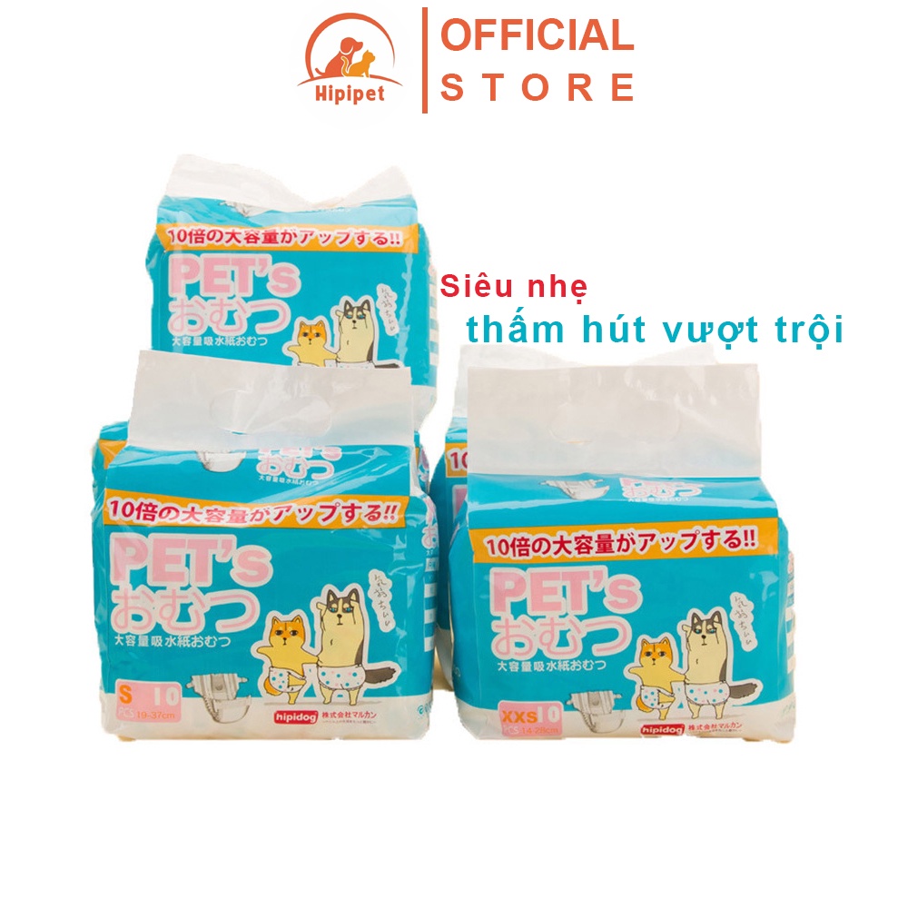 Bỉm cho chó mèo đực Hipipet công nghệ Nhật Bản polymer SPA siêu nhẹ thấm hút vượt trội