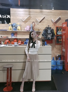 [ Video + ảnh thật ] Áo len cổ nơ