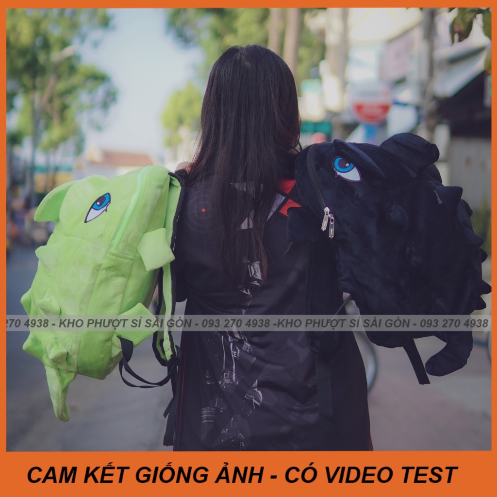 CÓ VIDEO - HOT Balo khủng long màu xanh lá dạ quang siêu đẹp - Balo tắc kè khủng long màu xanh lá cute