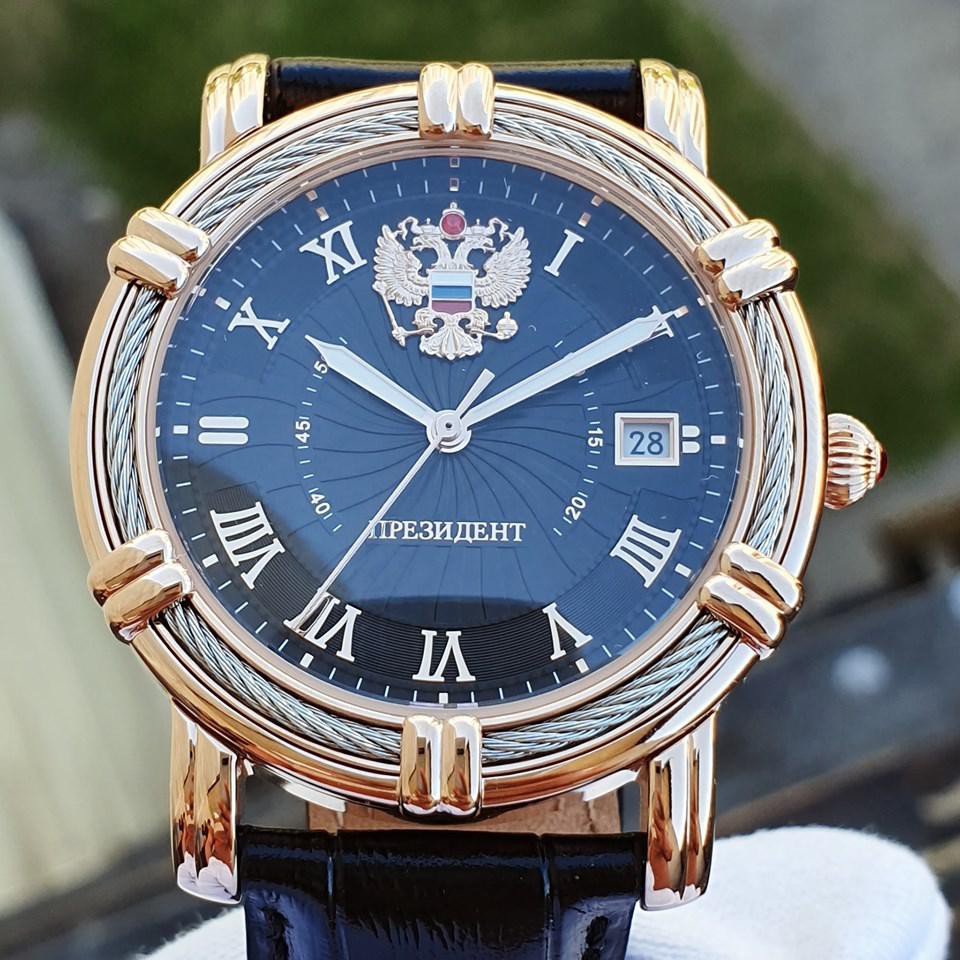 Đồng hồ Nga Tổng thống mặt thừng đen 25206 4459473. Đồng hồ máy cơ tự động Automatic, size mặt 39, chống nước 3 ATM