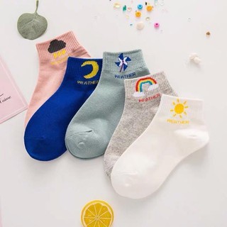 Set 10 đôi tất hoạ tiết thời tiết.-