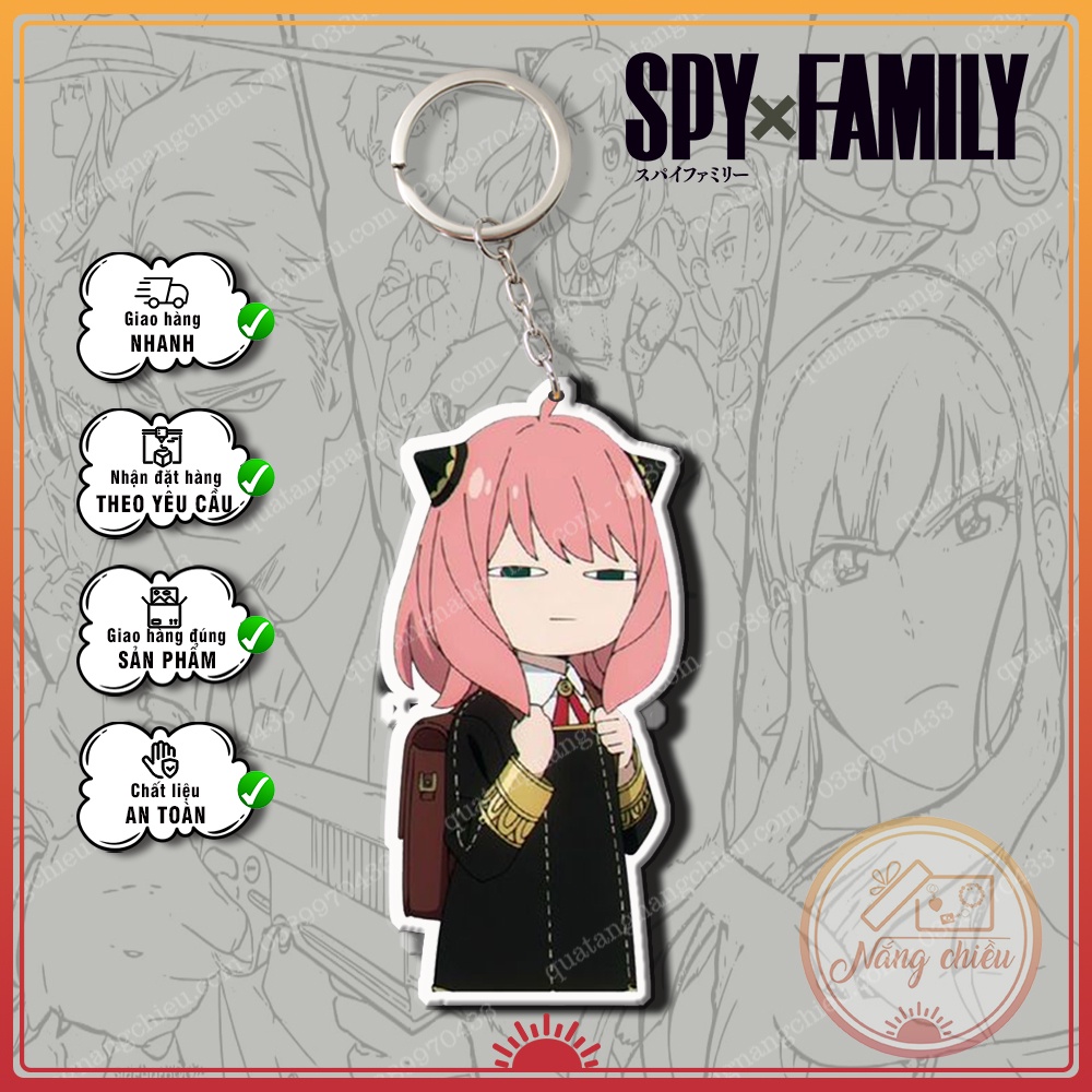 Móc khóa Anya Forger, Dày In Sắc Nét 2 Mặt với vô vàn biểu cảm Anime Spy X Family ☘️Quà Tặng Nắng Chiều☘️