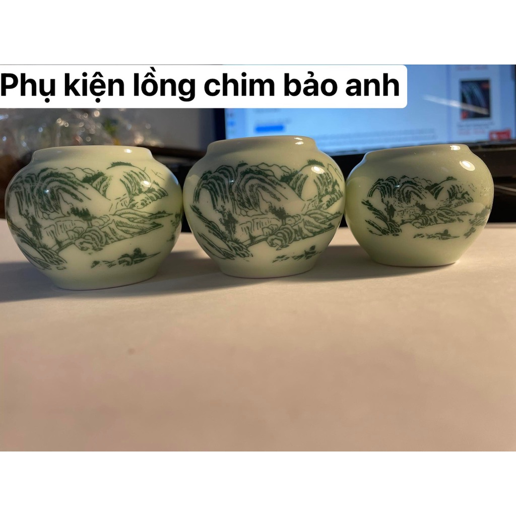 Cóng chào mào  chất liệu gốm sứ cao cấp họa tiết siêu đẹp  - Combo 3 cóng sứ chào mào
