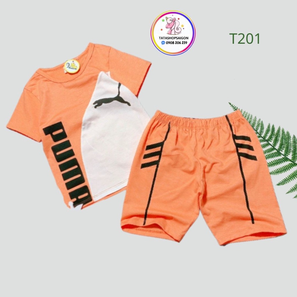 [10-22kg] Bộ đồ bé trai chất cotton mát T201