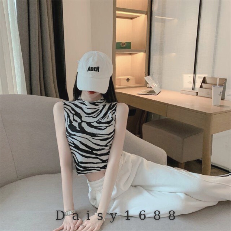 Áo Croptop Ba Lỗ Kẻ Caro Họa Tiết Vằn CÓ SẴN Daisy1688