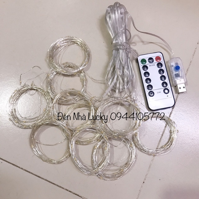 Đèn rèm đom đóm + remote 3mx2m hoặc 3mx3m ( đèn rèm fairy light)