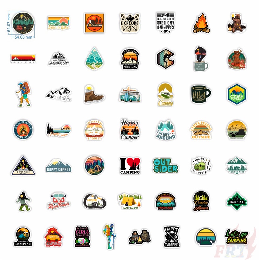 100Pcs/Set ❉ Outdoor Hiking Adventure Travel Series B Stickers ❉ Waterproof DIY Fashion Decals Doodle Stickers