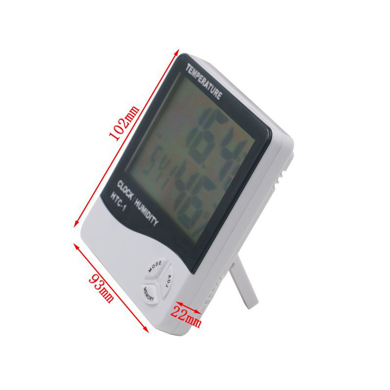 Nhiệt kế điện tử sử dụng trong phòng trong nhà có màn hình hiển thị LCD có chức năng đo độ ẩm thời tiết HTC-1