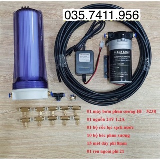 Trọn bộ máy phun sương làm mát 10 đầu béc phun