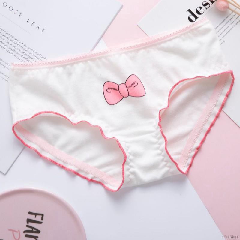Quần Lót Cotton Không Đường May In Hình Hoạt Hình Dễ Thương Cho Nữ