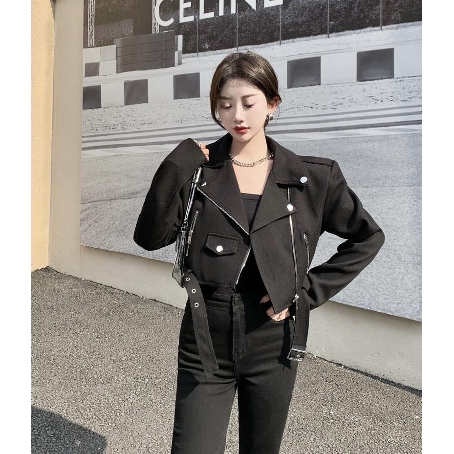 Áo khoác ngắn có dây kéo kiểu dáng thời trang mới 2022