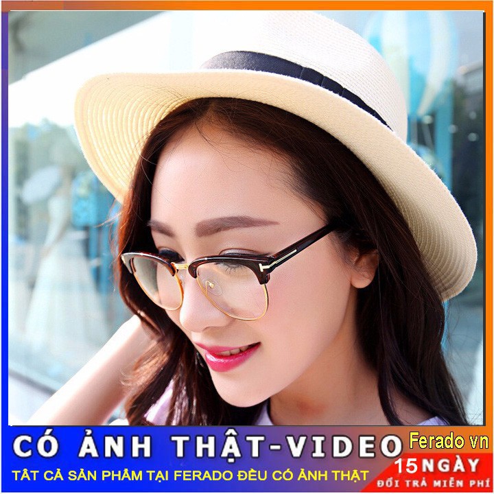 Gọng Kính Nữa Gọng chữ T Hàn Quốc Có Ba Màu sang chảnh