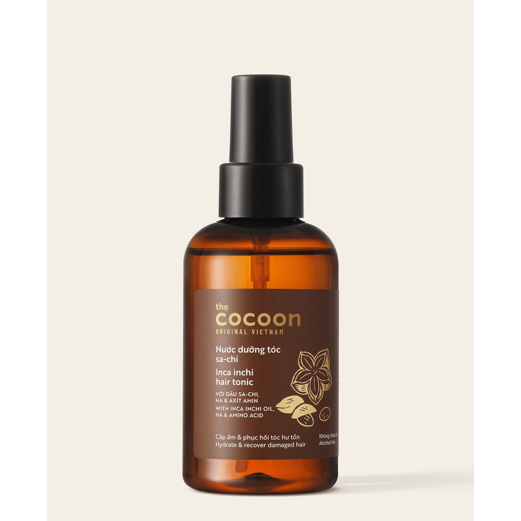 Combo Nước xịt dưỡng sa-chi COCOON 140ml + Serum sa-chi Phục hồi tóc COCOON 70ml