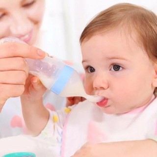 LOẠI 1♡Bình thìa ăn dặm silicon chống sặc cho bé .ăn cháo, ăn bột, uống sữa. An toàn cho bé.