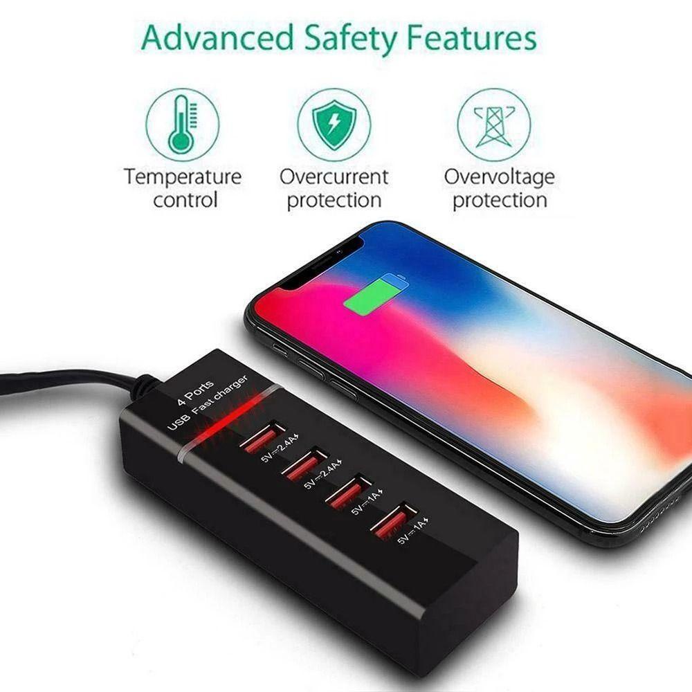 MYRONGVN Củ Sạc Du Lịch 4 Cổng USB US / EU / UK