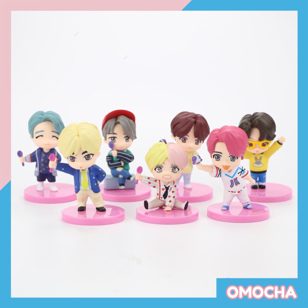 Bộ 7 mô hình tượng đứng BTS phong cách hoạt hình chibi cực dễ thương