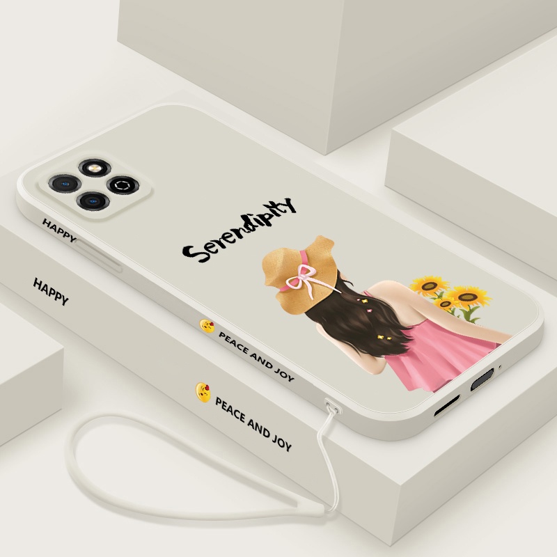 Ốp Điện Thoại Silicon Viền Thẳng In Hình Nhân Vật Có Dây Đeo Cho Redmi 9c 9a 9t