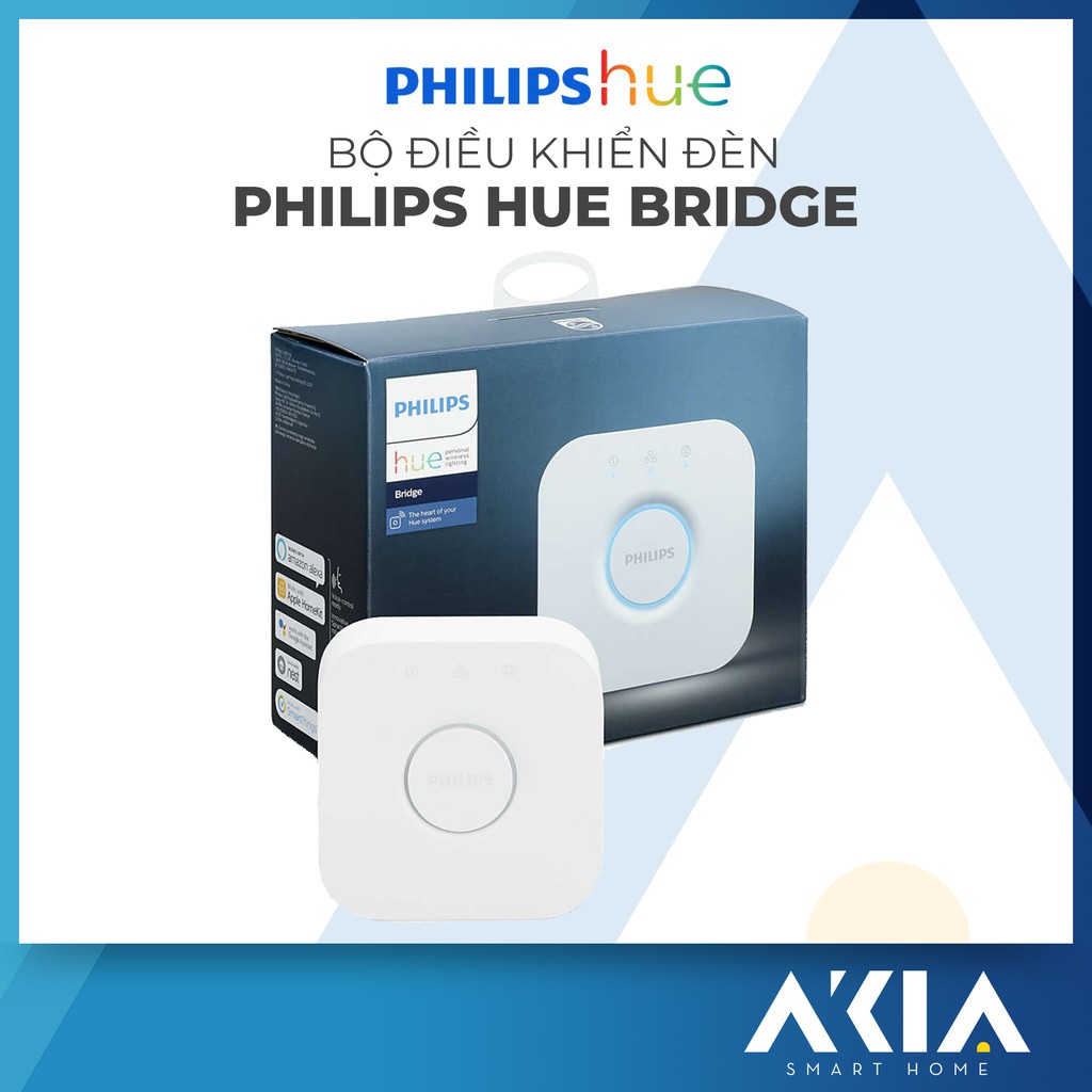 Điều Khiển Đèn Trung Tâm Philips HUE Bridge PH/VN - Điều Khiển Nhiều Đèn, Kết Nối Đèn Với Internet - Hàng Chính Hãng