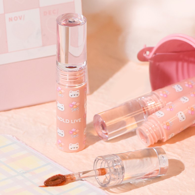Son kem bóng mèo trắng Hold Live dưỡng ẩm căng mọng môi Permeate Mirro Light Lip Gloss Holdlive HL571 HLIV86