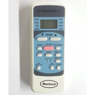 REMOTE ĐIỀU KHIỂN MÁY LẠNH REETECH MẶT XANH PHÍM HỒNG CÓ TUBO , BẢO HÀNH ĐỔI MỚI